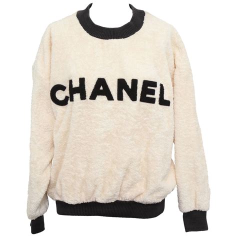 vintage chanel logo sweatshirt|authentic chanel logo sweater.